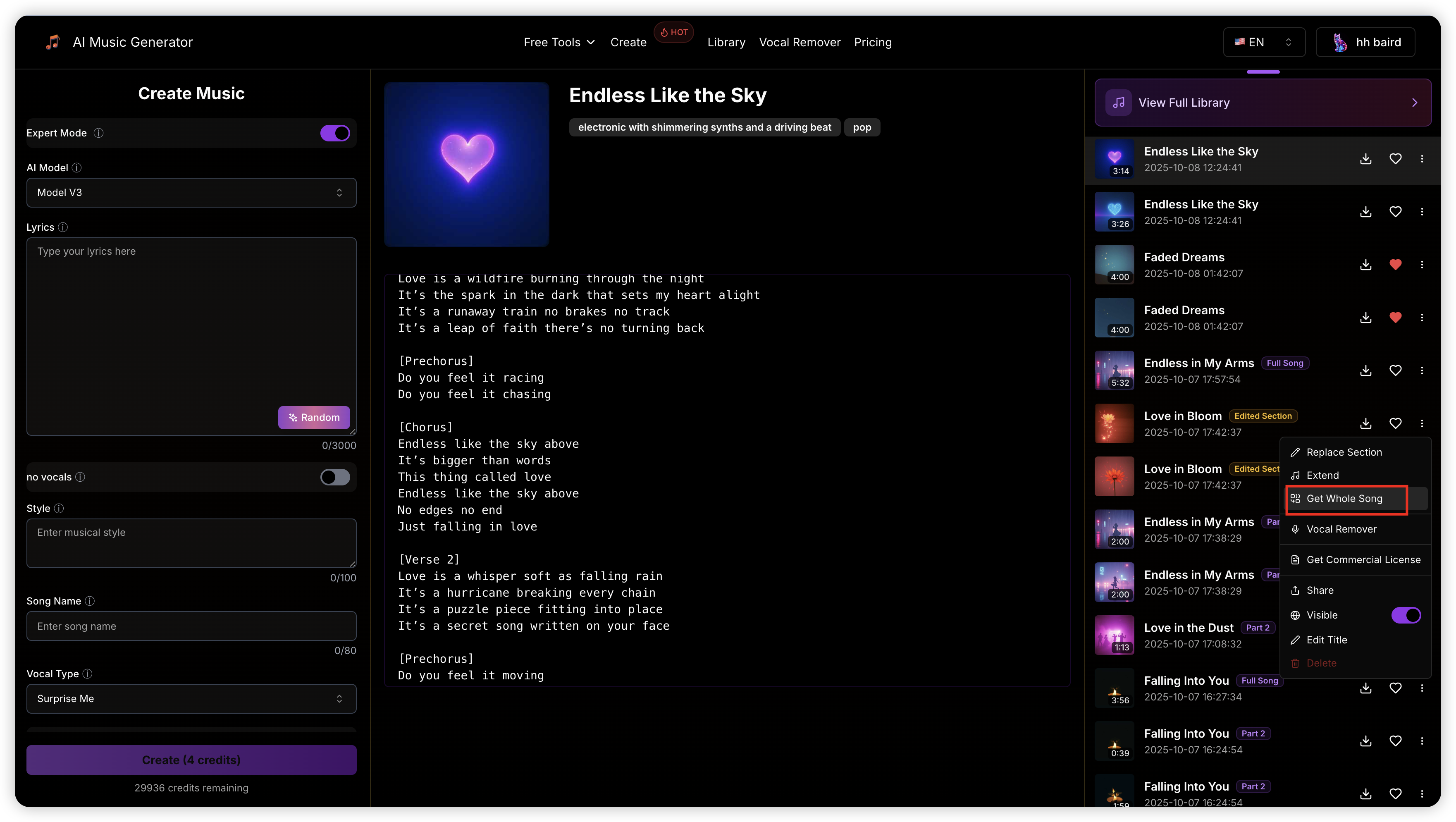 Step 5: Click Get Whole Song to Merge