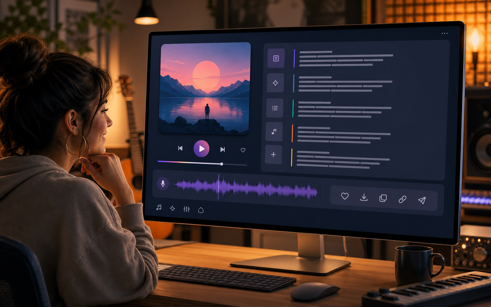 Música gerada por AI com vocais melodia e acompanhamento